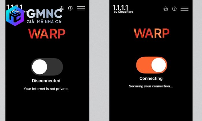 cách tải 1111 để không bị nhà mạng chặn Bật connecting và bắt đầu sử dụng ứng dụng 1.1.1.1